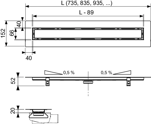 TECE Duschrinne für Naturstein „TECEdrainline“ mit Seal System Dichtband 800 mm TECE Duschrinne für Naturstein „TECEdrainline“ mit Seal System Dichtband 800 mm