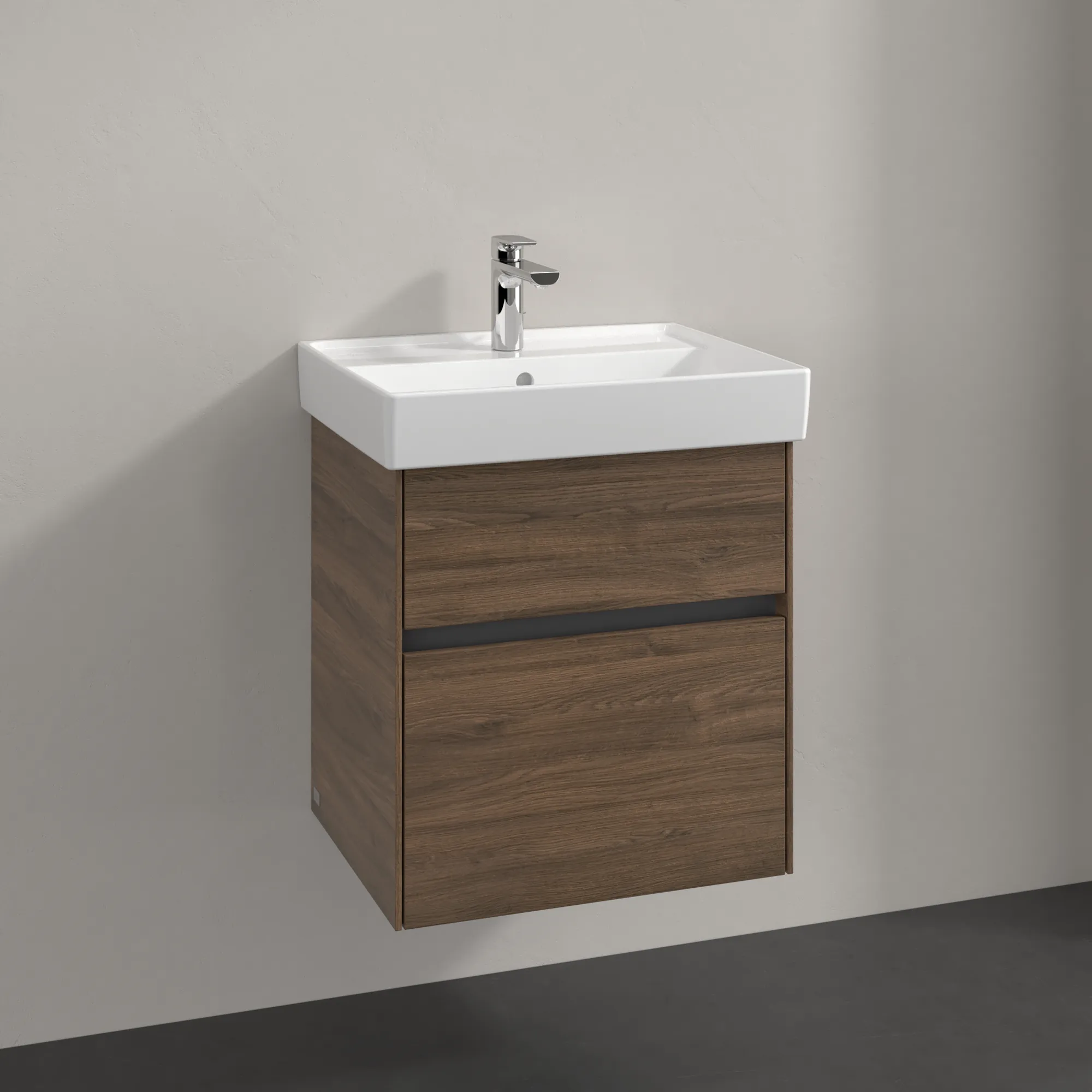 Villeroy & Boch Waschbeckenunterschrank Collaro C00700 Arizona Oak, 510x414 mm, Höhe 546 mm, mit SoftClosing und integrierten Aluminiumgriffen