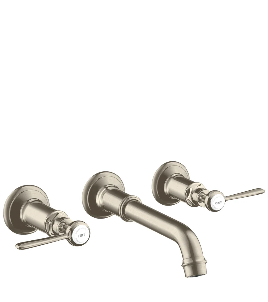Hansgrohe AXOR Montreux 3-Loch Waschtischarmatur Unterputz, Hebelgriff Brushed Nickel, Ausladung 225 mm, Normalstrahl, max. Durchfluss 5 l/min Hansgrohe AXOR Montreux 3-Loch Waschtischarmatur Unterputz, Hebelgriff Brushed Nickel, Ausladung 225 mm, Normalstrahl, max. Durchfluss 5 l/min