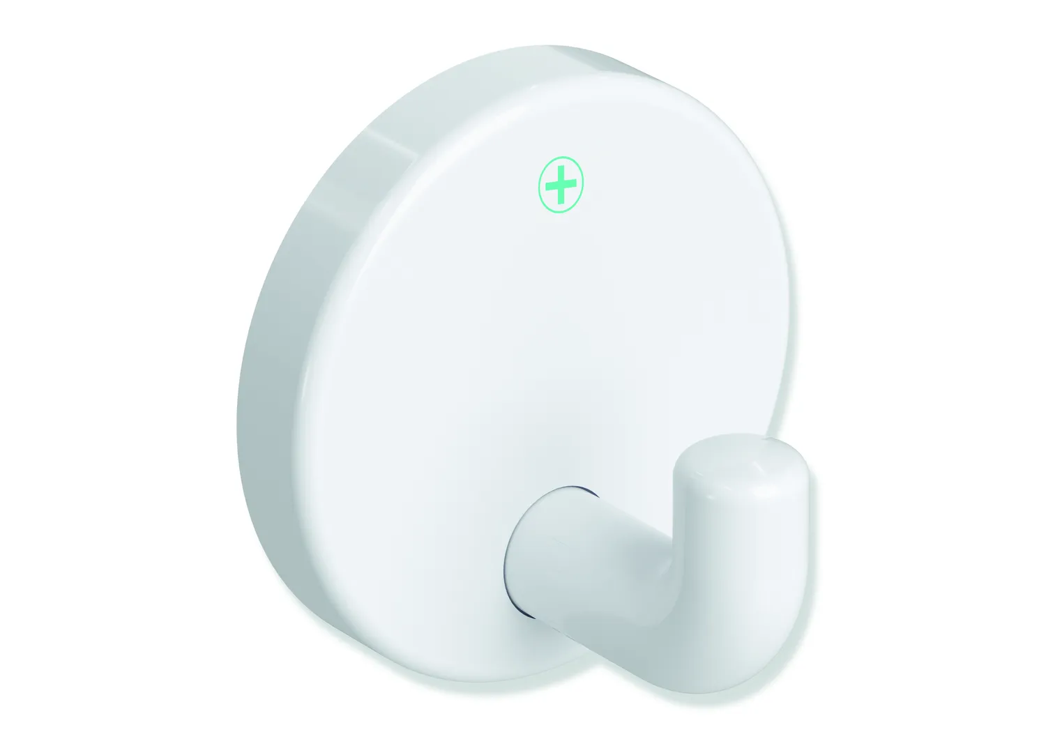 active+ Einzelhaken der Serie 801, Polyamid, antimikrobiell, T: 30 mm, RosettenD: 40 mm, in Farbe 98 (Signalweiß) active+ Einzelhaken der Serie 801, Polyamid, antimikrobiell, T: 30 mm, RosettenD: 40 mm, in Farbe 98 (Signalweiß)
