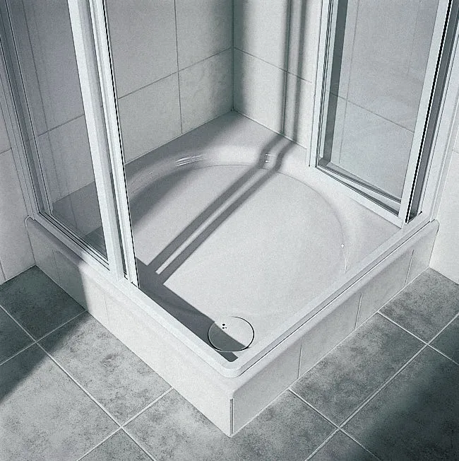 Kermi Duschdesign IBIZA 2000, Eckeinstieg 2-teilig (Falttür) - Halbteil, Silber Mattglanz, H 1750 mm