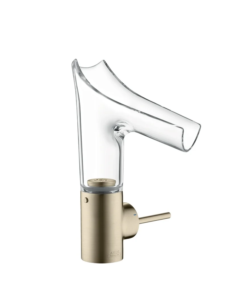 Hansgrohe AXOR Starck V Einhebel-Waschtischmischer chrom, Ausladung 125 mm, ComfortZone 140, Glasauslauf, Keramikmischsystem Hansgrohe AXOR Starck V Einhebel-Waschtischmischer chrom, Ausladung 125 mm, ComfortZone 140, Glasauslauf, Keramikmischsystem