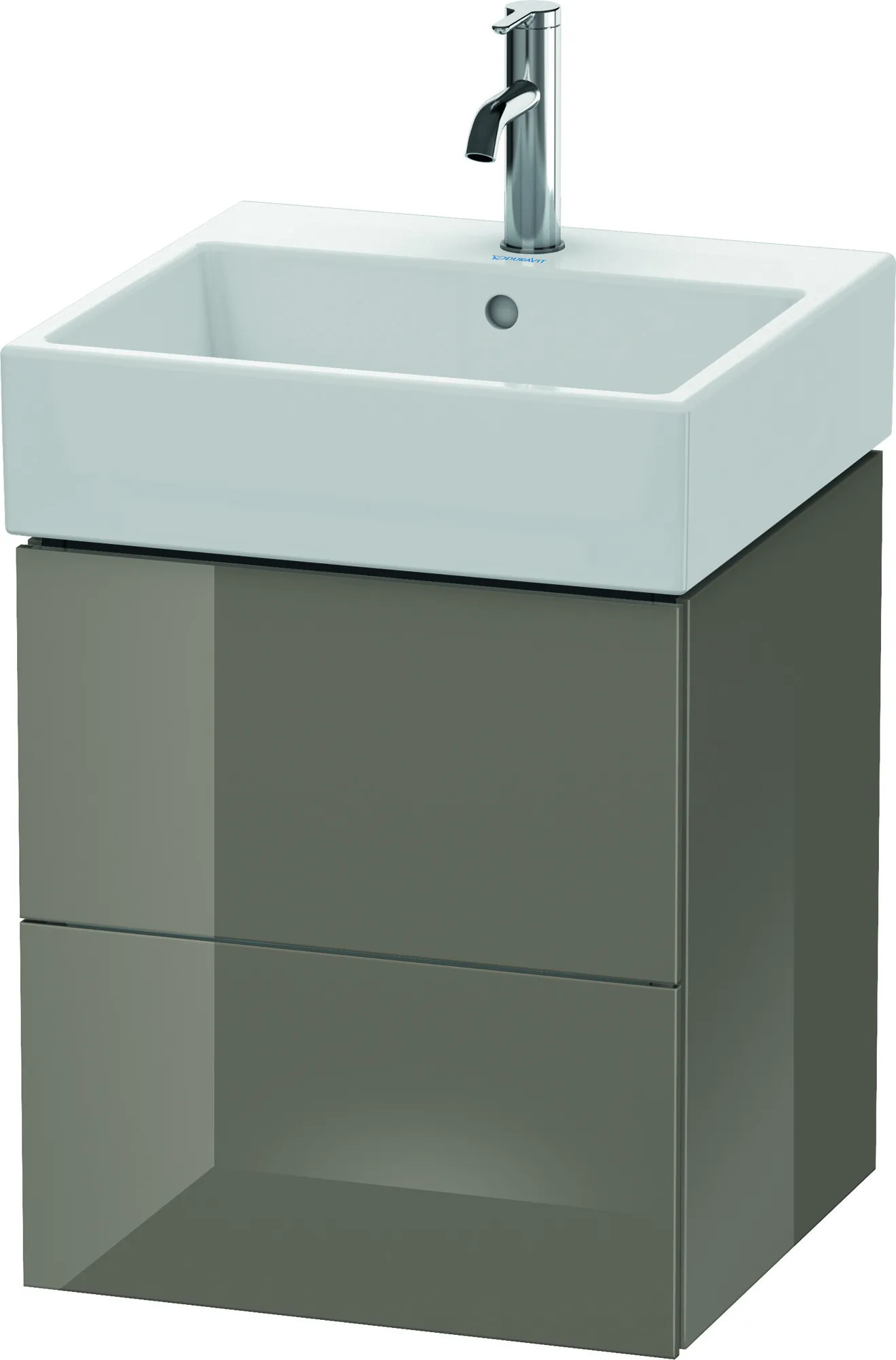 Duravit Waschtischunterschrank wandhängend „L-Cube“ 48,4 × 54,4 × 45,9 cm Flannel Grey Hochglanz
