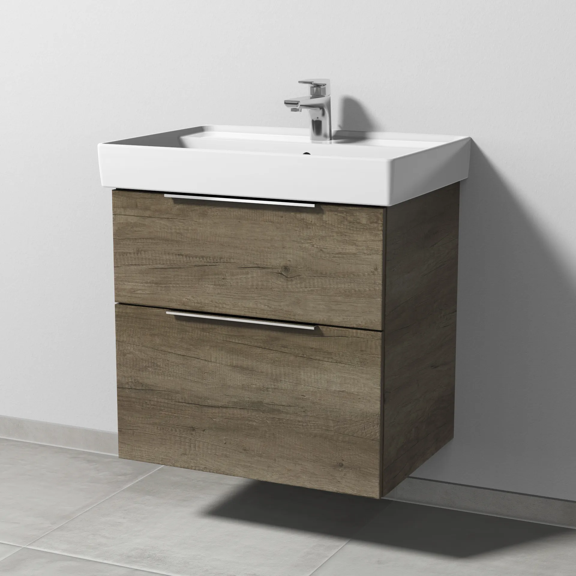 Sanipa Waschtischunterschrank „3way“ 600 × 588 × 447 mm in Eiche Nebraska