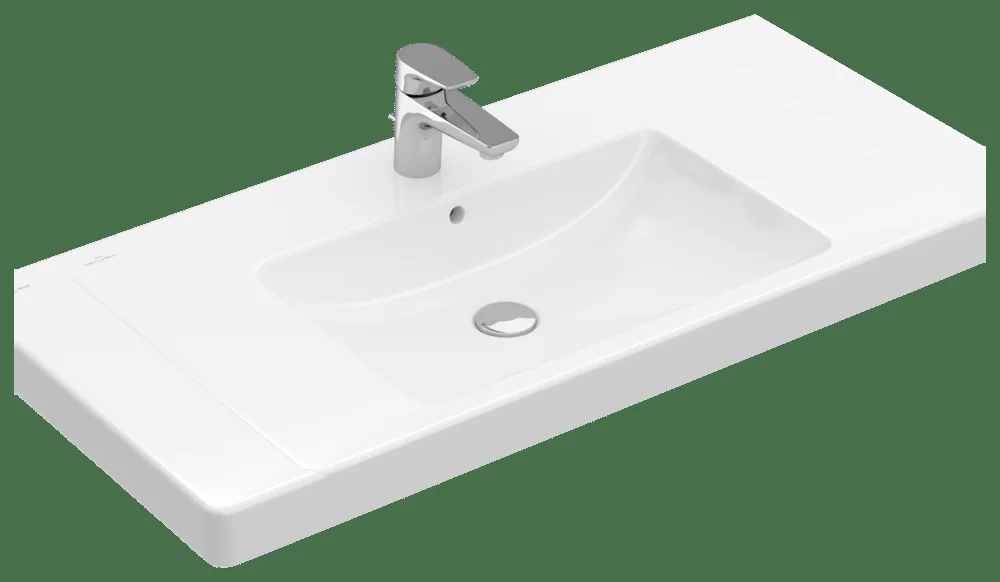 Villeroy & Boch Subway 2.0 Schrankwaschtisch 800x475 mm Rechteck 1HL. mit Überlauf Weiß Alpin