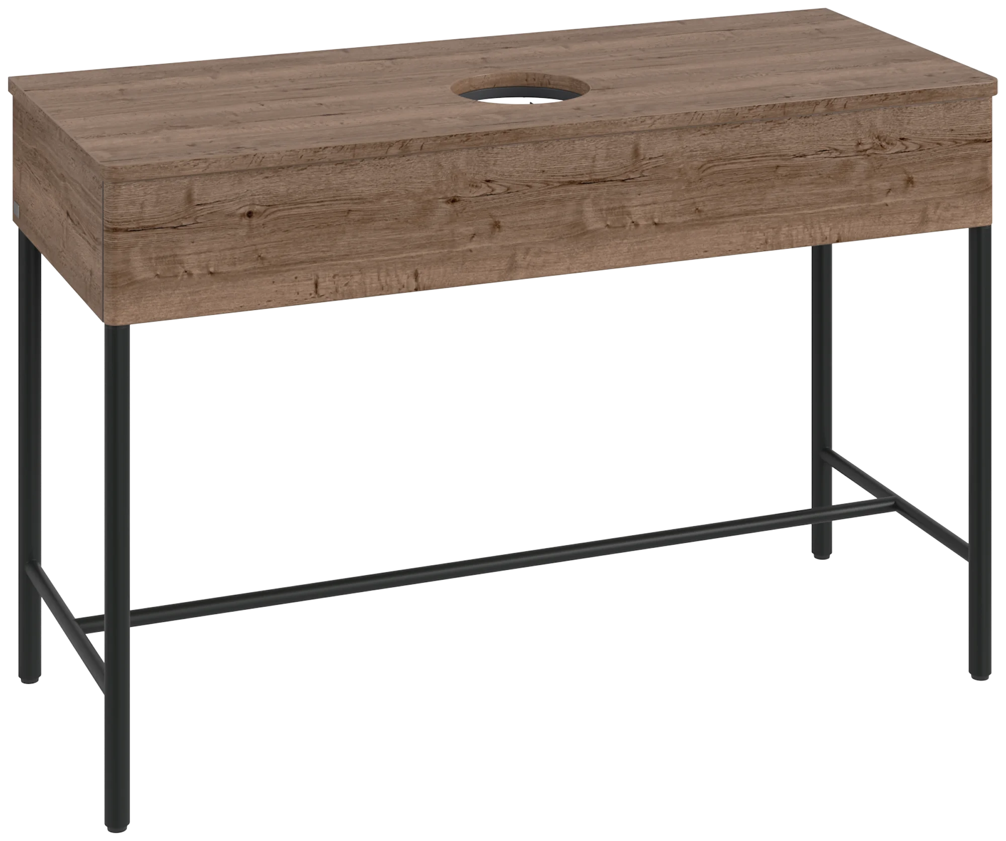 Villeroy & Boch Waschbeckenunterschrank Artis, Eckig, Tobacco Oak, 1.200 x 782 x 500 mm, mit Metallgestell und Beleuchtung