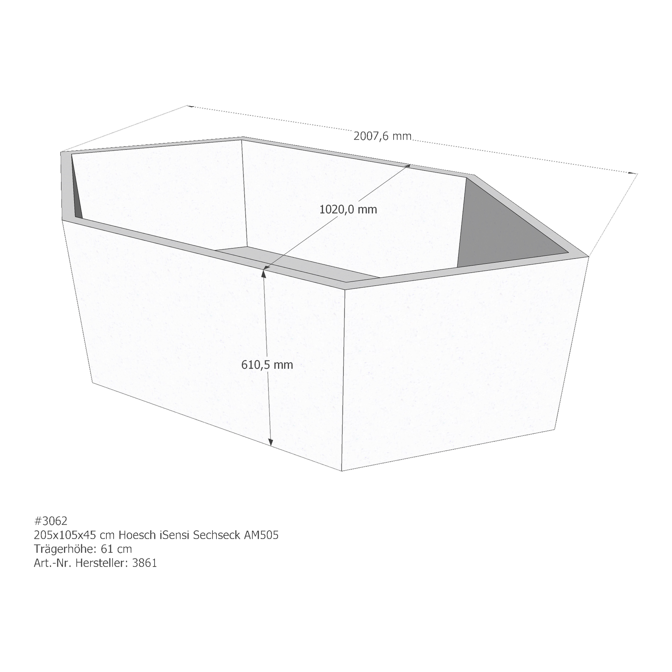 Badewannenträger für Hoesch iSensi 205 × 105 × 45 cm Badewannenträger für Hoesch iSensi 205 × 105 × 45 cm