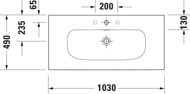 Möbelwaschtisch Viu 1030mm, Weiß mit ÜL, mit HLB, 1 HL