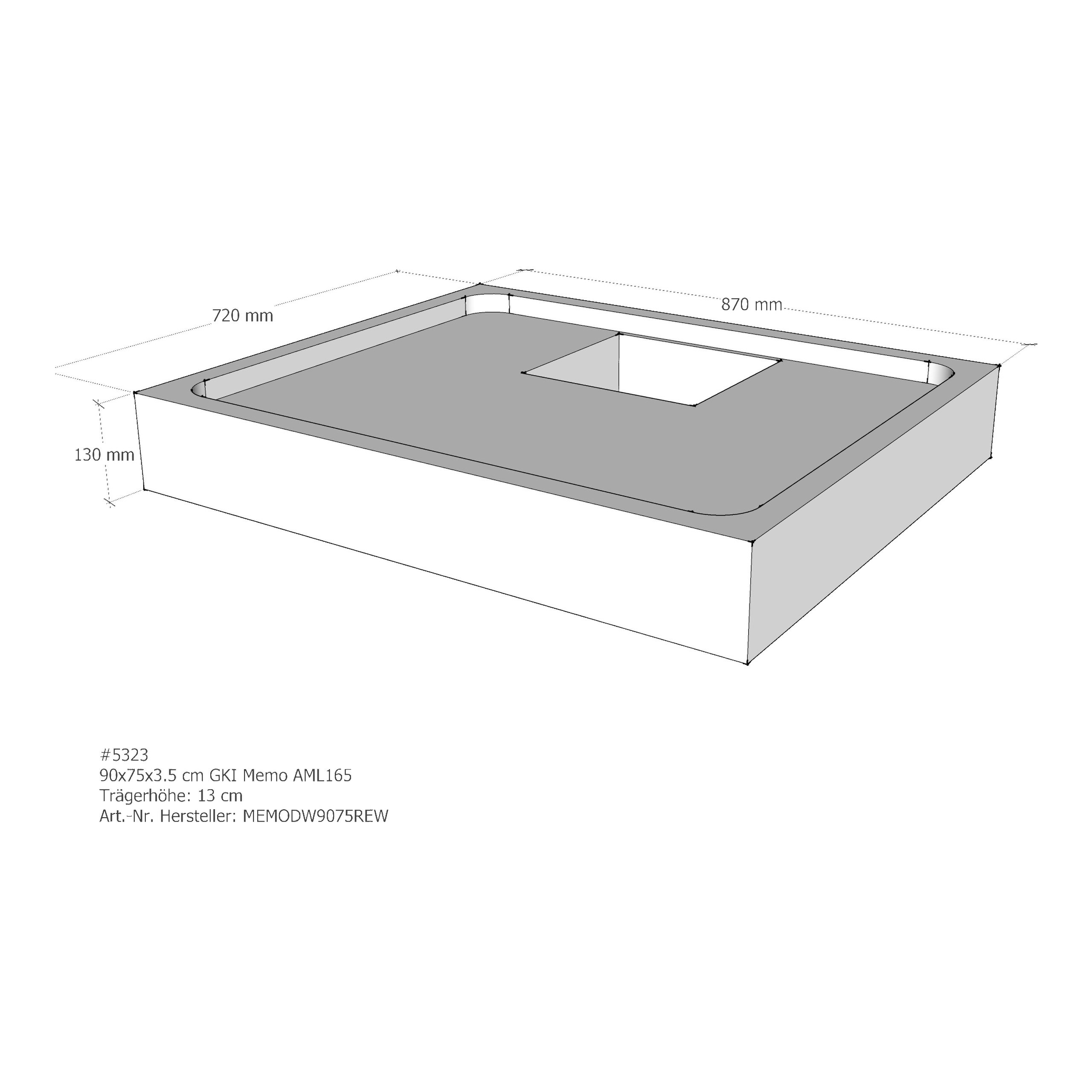 Duschwannenträger für GKI Memo 90 × 75 × 3,5 cm Duschwannenträger für GKI Memo 90 × 75 × 3,5 cm
