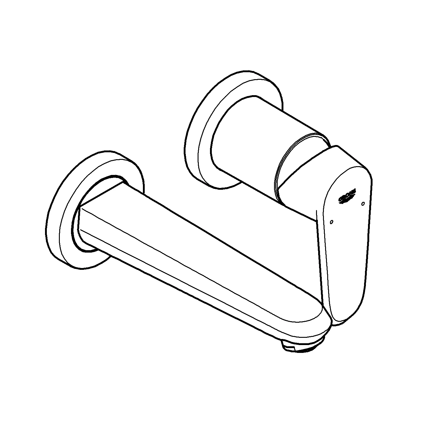 Grohe Eurodisc Cosmopolitan 2-Loch-Waschtischbatterie Wandmontage chrom Grohe Eurodisc Cosmopolitan 2-Loch-Waschtischbatterie Wandmontage chrom