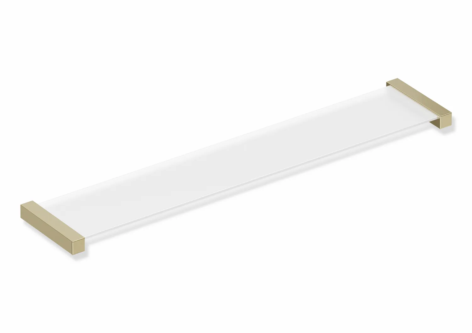 Ablage, Edelstahl, PVD, Ablagefläche aus ESG-Glas (4 mm), von der Unterseite satiniert, Breite 616 mm, Höhe 20 mm, Tiefe 122 mm, in Farbe CK (Messing glänzend) Ablage, Edelstahl, PVD, Ablagefläche aus ESG-Glas (4 mm), von der Unterseite satiniert, Breite 616 mm, Höhe 20 mm, Tiefe 122 mm, in Farbe CK (Messing glänzend)