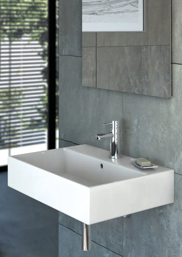 Waschbecken „Strada“ 60 × 42 × 14,5 cm, Hahnlochposition mittig Waschbecken „Strada“ 60 × 42 × 14,5 cm, Hahnlochposition mittig