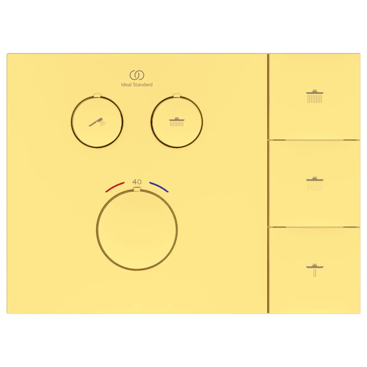 Ideal Standard Brausethermostat Ceratherm Navigo Solos Brushed Gold, Unterputz-Bausatz 1 Easy-Box, 213x41x157 mm, 2 Entnahmestellen, DICHT-FIX System Ideal Standard Brausethermostat Ceratherm Navigo Solos Brushed Gold, Unterputz-Bausatz 1 Easy-Box, 213x41x157 mm, 2 Entnahmestellen, DICHT-FIX System