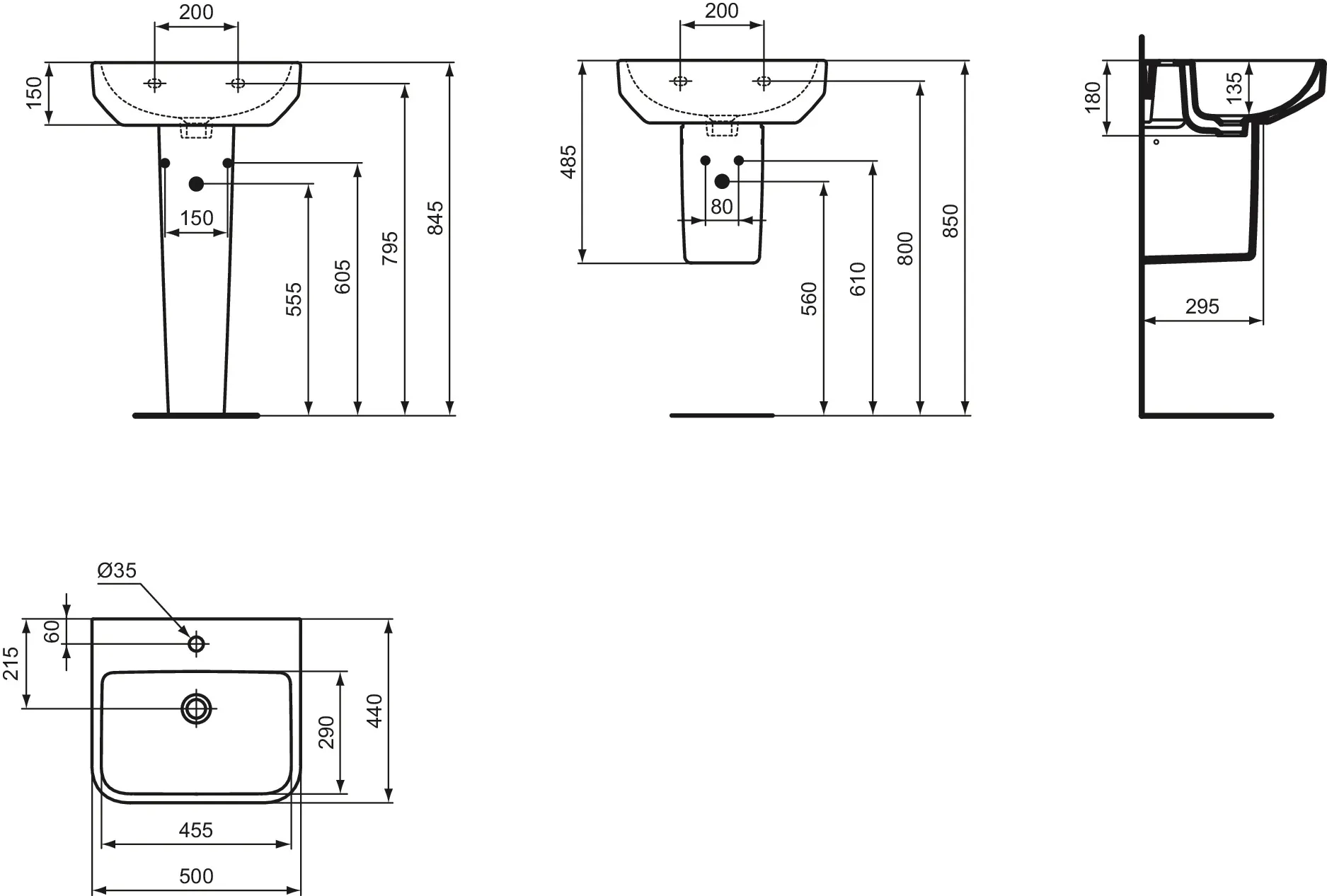 Ideal Standard Waschtisch i.life B 1 Hahnloch, weiß, 500x440x180 mm Ideal Standard Waschtisch i.life B 1 Hahnloch, weiß, 500x440x180 mm