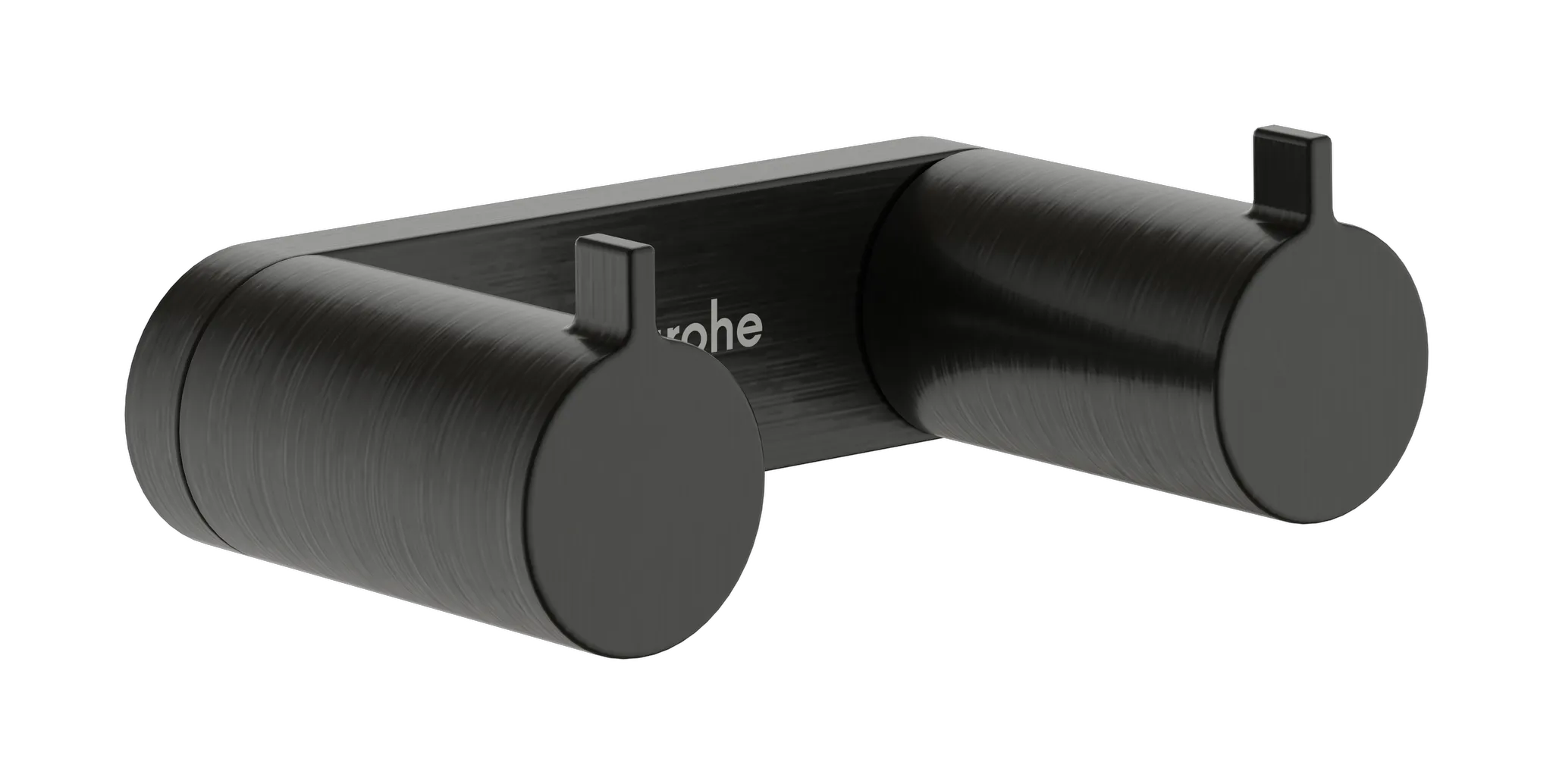 Hansgrohe AddStoris S Doppelhaken Brushed Black Chrome Wandmontage Metall verdeckte Befestigung Bohrabstand 50 mm Durchmesser Bohrloch 6 mm