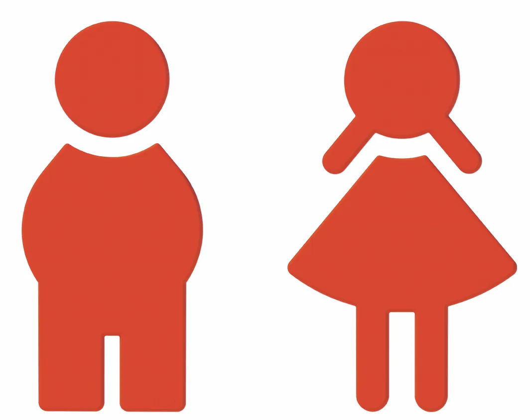 Symbol Set Frau und Mann, Polyamid, hochglänzend, selbstklebend, in Farbe 18 (Senfgelb) Symbol Set Frau und Mann, Polyamid, hochglänzend, selbstklebend, in Farbe 18 (Senfgelb)