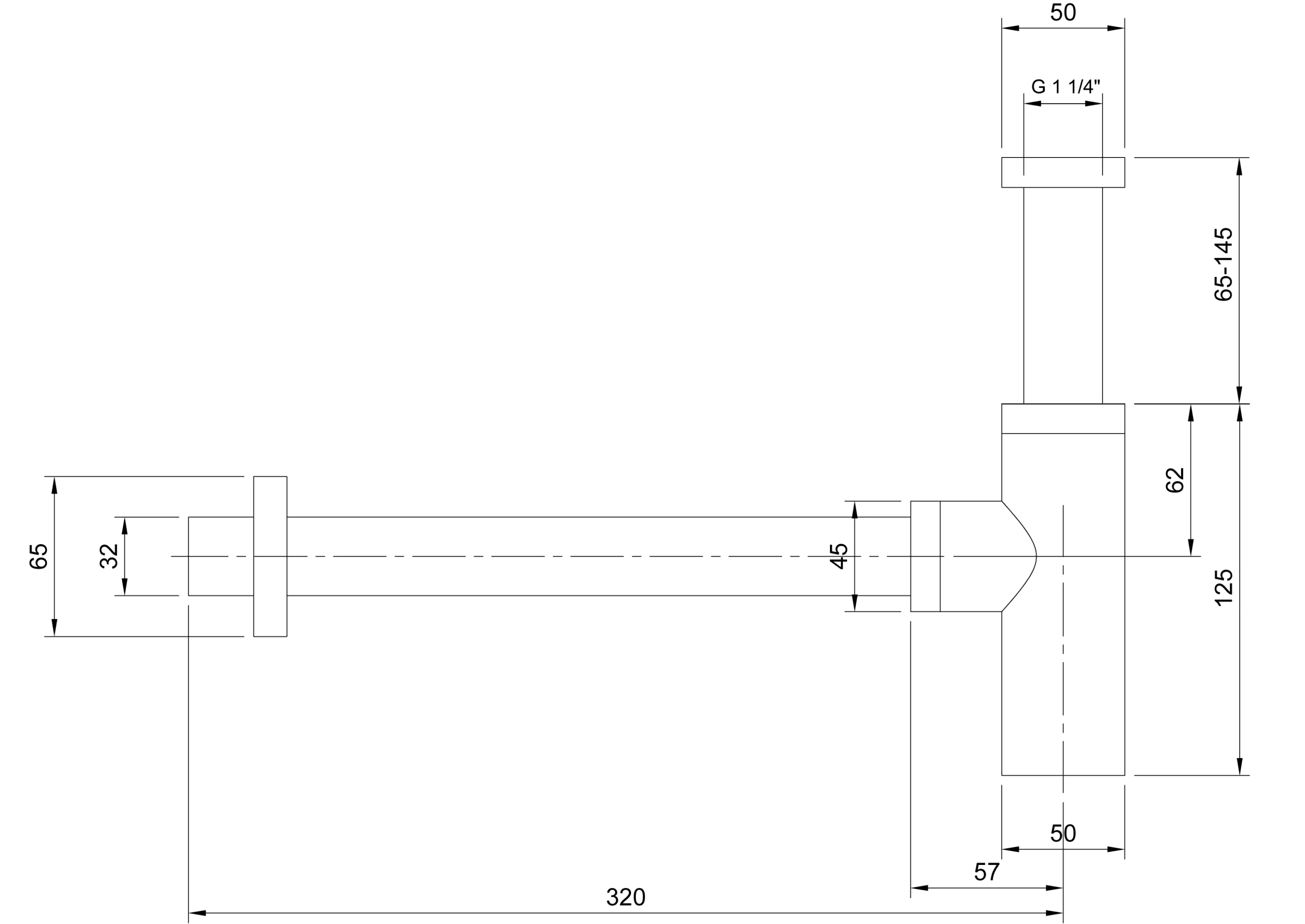 Villeroy & Boch Universal Taps & Fittings Siphon TVC000004000, 50x190x345mm, Chrom