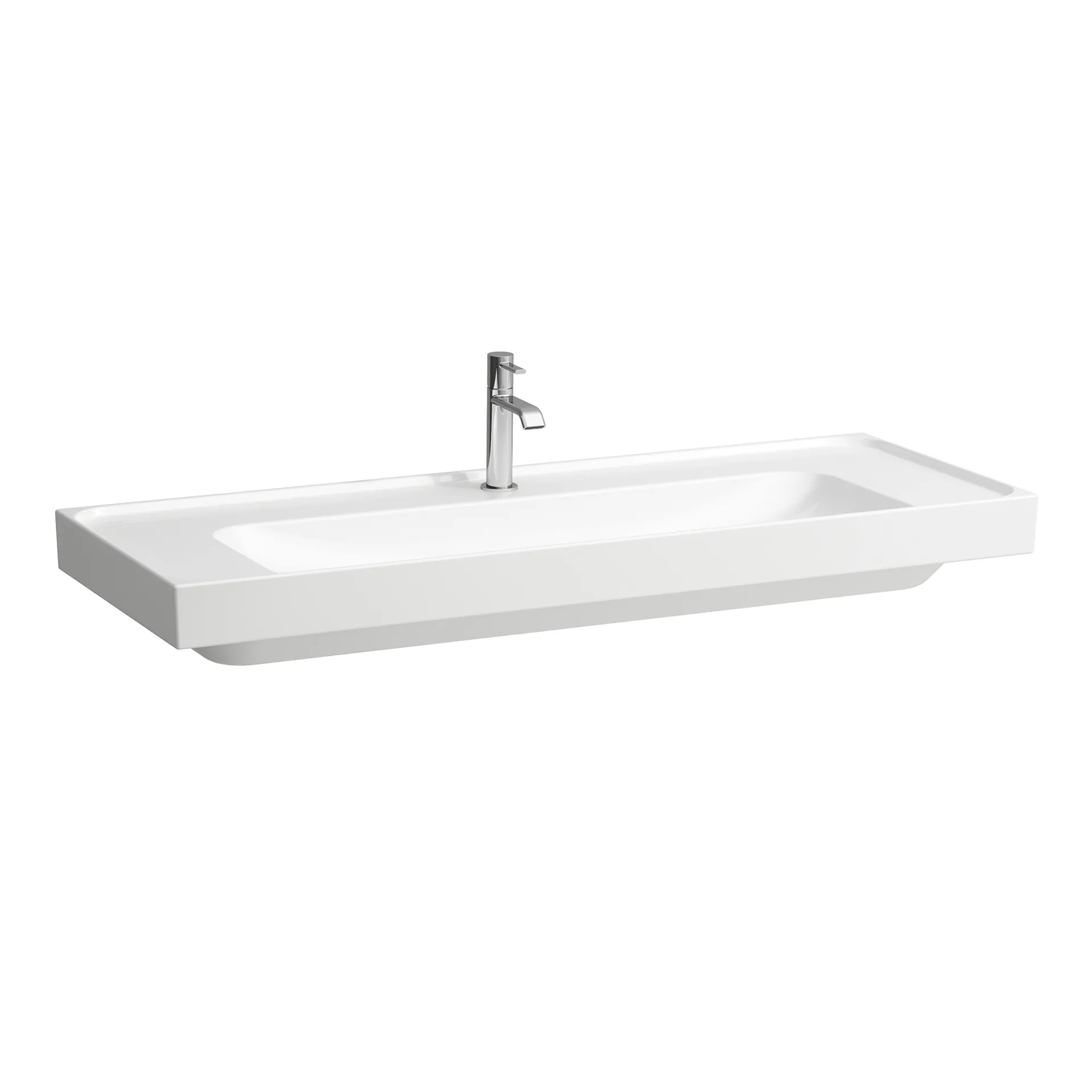 Waschtisch, MEDA, 460x1200x160, Ablage links und rechts, 1 Hahnloch mit Überlauf, weiß Waschtisch, MEDA, 460x1200x160, Ablage links und rechts, 1 Hahnloch mit Überlauf, weiß