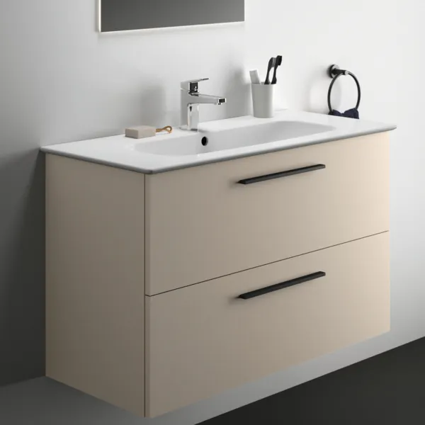 Ideal Standard Waschtischunterschrank „i.lifeA“ 100 × 63 × 44 cm Sandbeige matt Ideal Standard Waschtischunterschrank „i.lifeA“ 100 × 63 × 44 cm Sandbeige matt