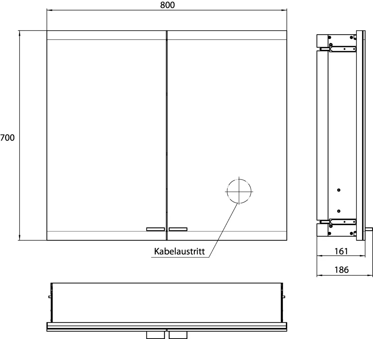 emco Unterputz-Spiegelschrank „asis evo“ 80 × 70 × 18,6 cm emco Unterputz-Spiegelschrank „asis evo“ 80 × 70 × 18,6 cm