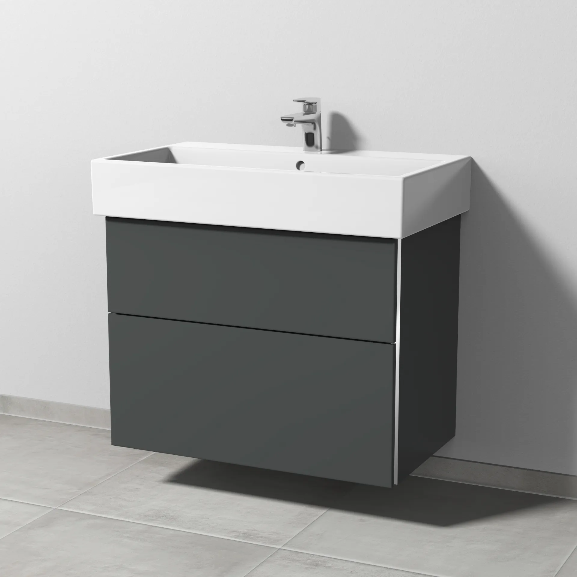 Sanipa Waschtischunterschrank „3way“ passend zu Keramik-Waschtische Vero Air von Duravit 750 × 591 × 447 mm in Anthrazit (matt) Sanipa Waschtischunterschrank „3way“ passend zu Keramik-Waschtische Vero Air von Duravit 750 × 591 × 447 mm in Anthrazit (matt)