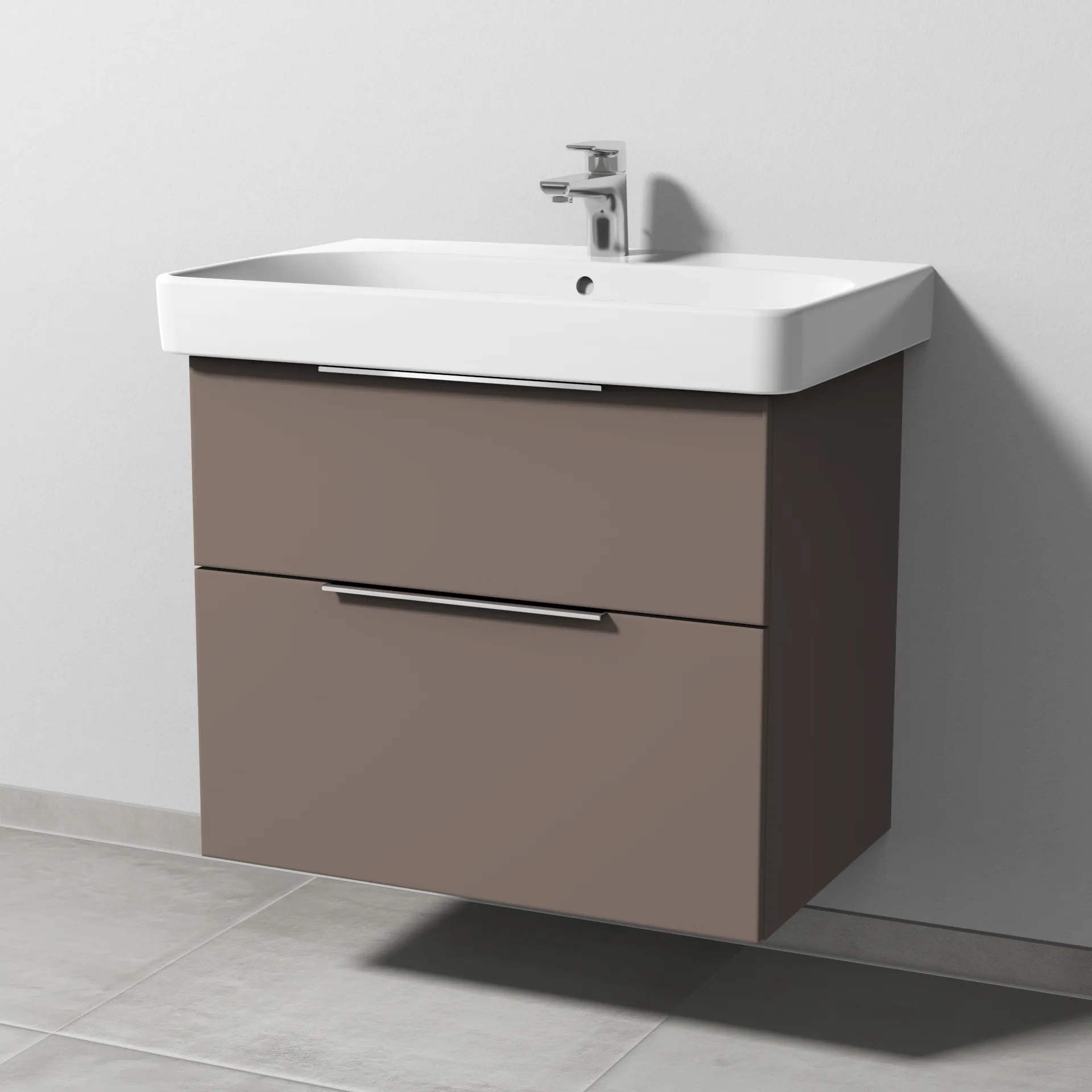 Sanipa Waschtischunterschrank „3way“ 680 × 593 × 442 mm in Taupe (matt) Sanipa Waschtischunterschrank „3way“ 680 × 593 × 442 mm in Taupe (matt)