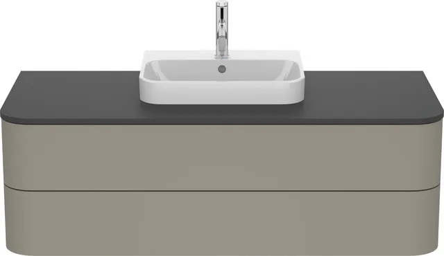 Duravit Waschtischunterschrank wandhängend „Happy D.2 Plus“ 130 × 40,8 × 55 cm Steingrau Seidenmatt Duravit Waschtischunterschrank wandhängend „Happy D.2 Plus“ 130 × 40,8 × 55 cm Steingrau Seidenmatt