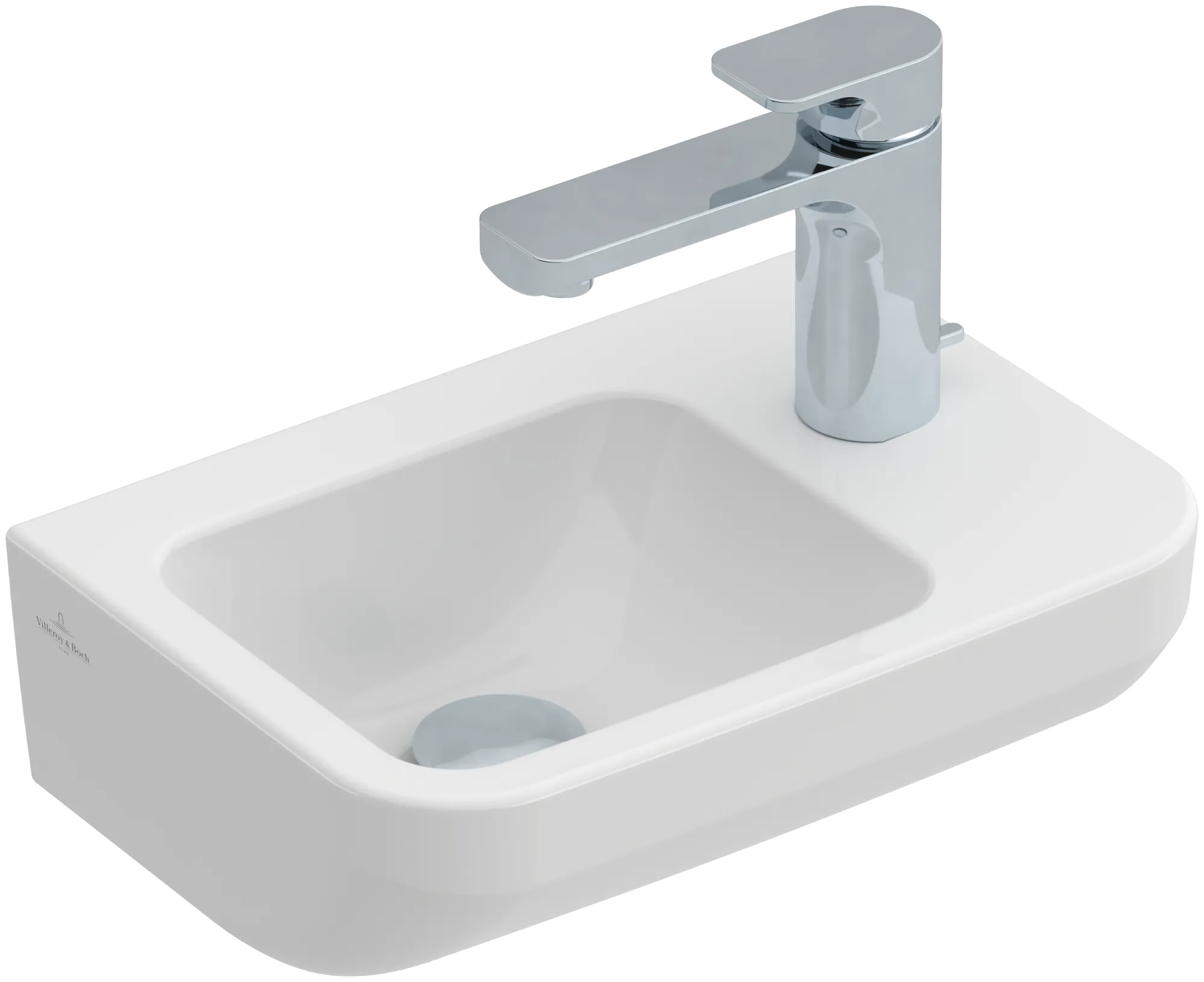 Villeroy & Boch Architectura Handwaschbecken 437337, 360x260mm, Rechteck, 1HL. o. ÜL., Weiß Alpin