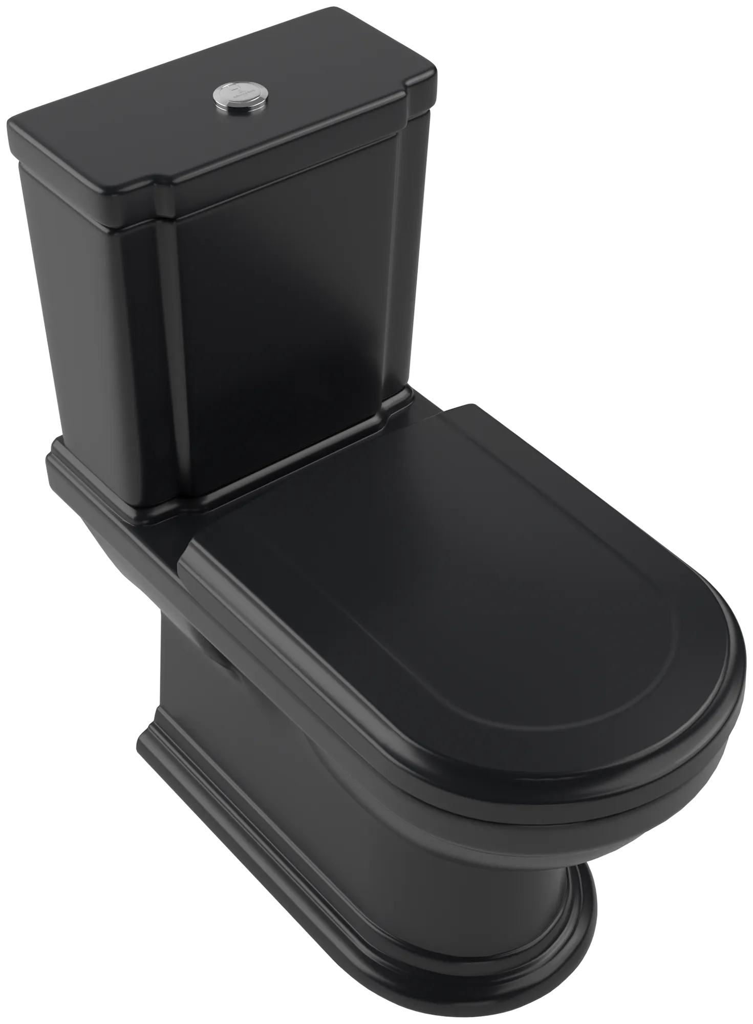 Stand-Tiefspül-WC für Kombination mit Spülkasten „Hommage“ 37 × 39 × 72,5 cm in Pure Black mit CeramicPlus, mit Spülrand