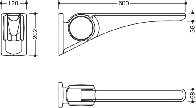 HEWI Stützklappgriff „Serie 802 LifeSystem“ HEWI Stützklappgriff „Serie 802 LifeSystem“