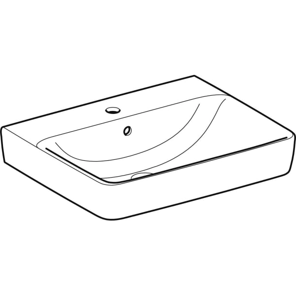 Aufsatzwaschtisch „Renova Plan“, rechteckig 60 × 48 cm in weiß alpin