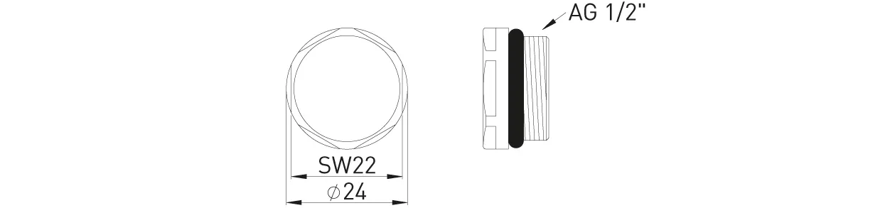 ASW HG-TEC Blindstopfen ½" Messing bronciert