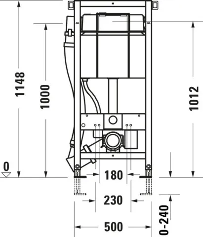 Duravit Vorwand-/Einbauelement für Toilette Installationselement Trockenbau für WC „DuraSystemInstallationselemente“ 114,8 × 50 cm in