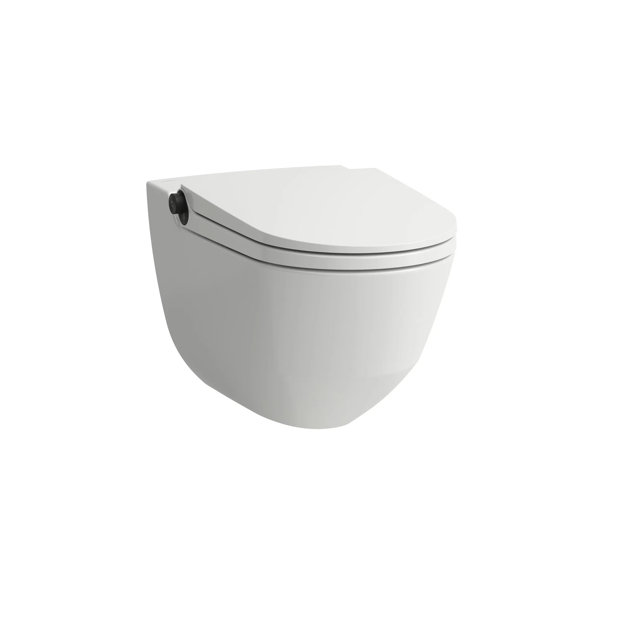 Laufen Wand-Dusch-Tiefspül-WC „Cleanet Riva“ 395 × 415 × 600 mm in Weiß, Sichtteile Titanschwarz matt, Befestigung verdeckt