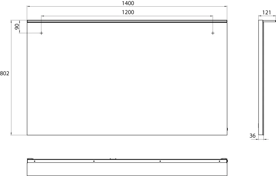 Lichtspiegel MI 200, 1400 x 802 mm2700K/6500K, Sensor, Unterlicht, IP 20