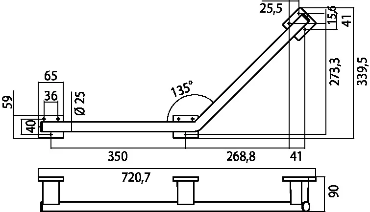 emco 135°-Winkelgriff „system 2“ in chrom, links emco 135°-Winkelgriff „system 2“ in chrom, links