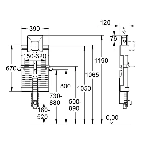 Grohe Uniset Urinal-Element 38785, schalldämmendes EPS-Modul, Infrarot-Elektronik Grohe Uniset Urinal-Element 38785, schalldämmendes EPS-Modul, Infrarot-Elektronik
