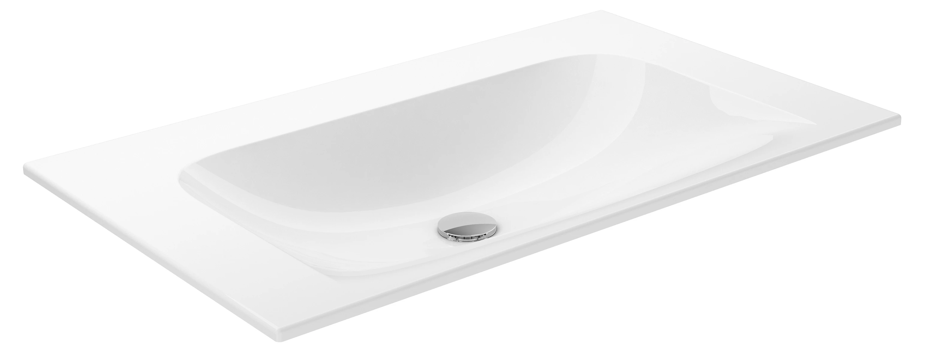 KEUCO Einbauwaschtisch „X-Line“, ohne Hahnlochbohrung in Weiß, 805 × 494 × 17 mm KEUCO Einbauwaschtisch „X-Line“, ohne Hahnlochbohrung in Weiß, 805 × 494 × 17 mm