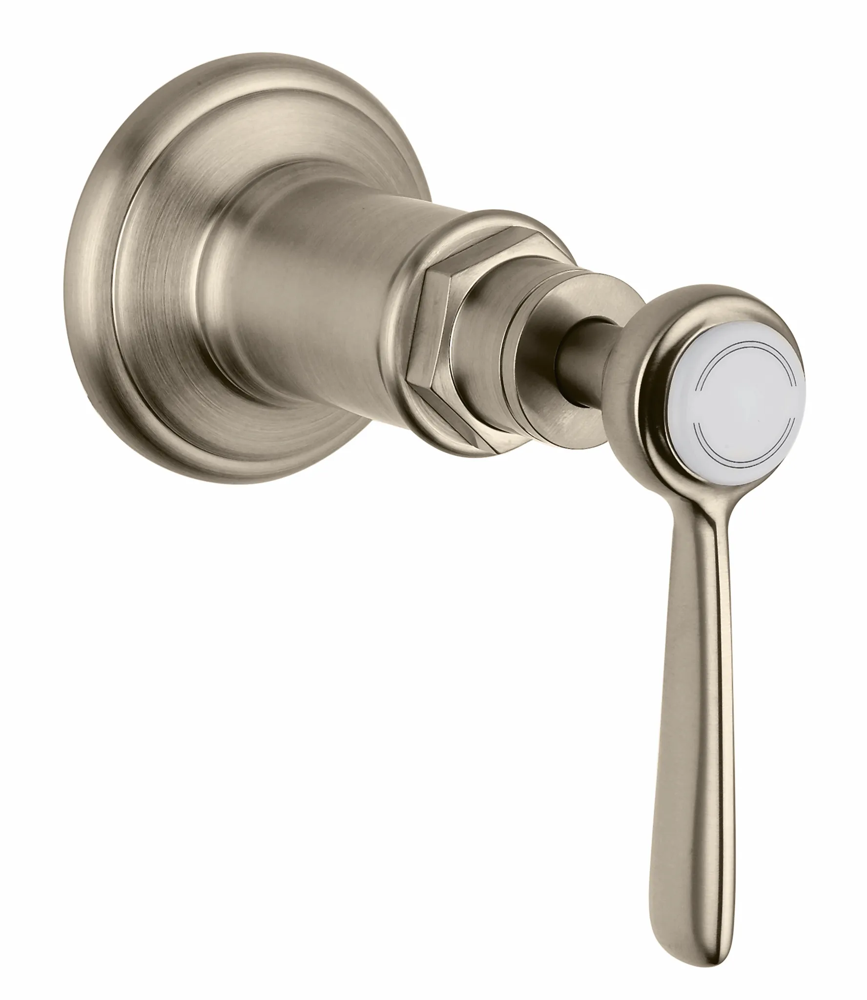 Hansgrohe AXOR Montreux Absperrventil Unterputz mit Hebelgriff, Brushed Nickel, DN15/DN20, Geräuschgruppe II Hansgrohe AXOR Montreux Absperrventil Unterputz mit Hebelgriff, Brushed Nickel, DN15/DN20, Geräuschgruppe II