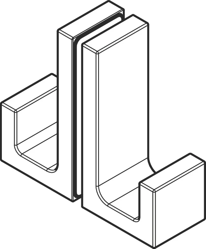 Hansgrohe AXOR Universal Rectangular Duschtürgriff Chrom, Metall, verdeckte Befestigung, Bohrloch Ø 6 mm, Glasdicke 6–12 mm