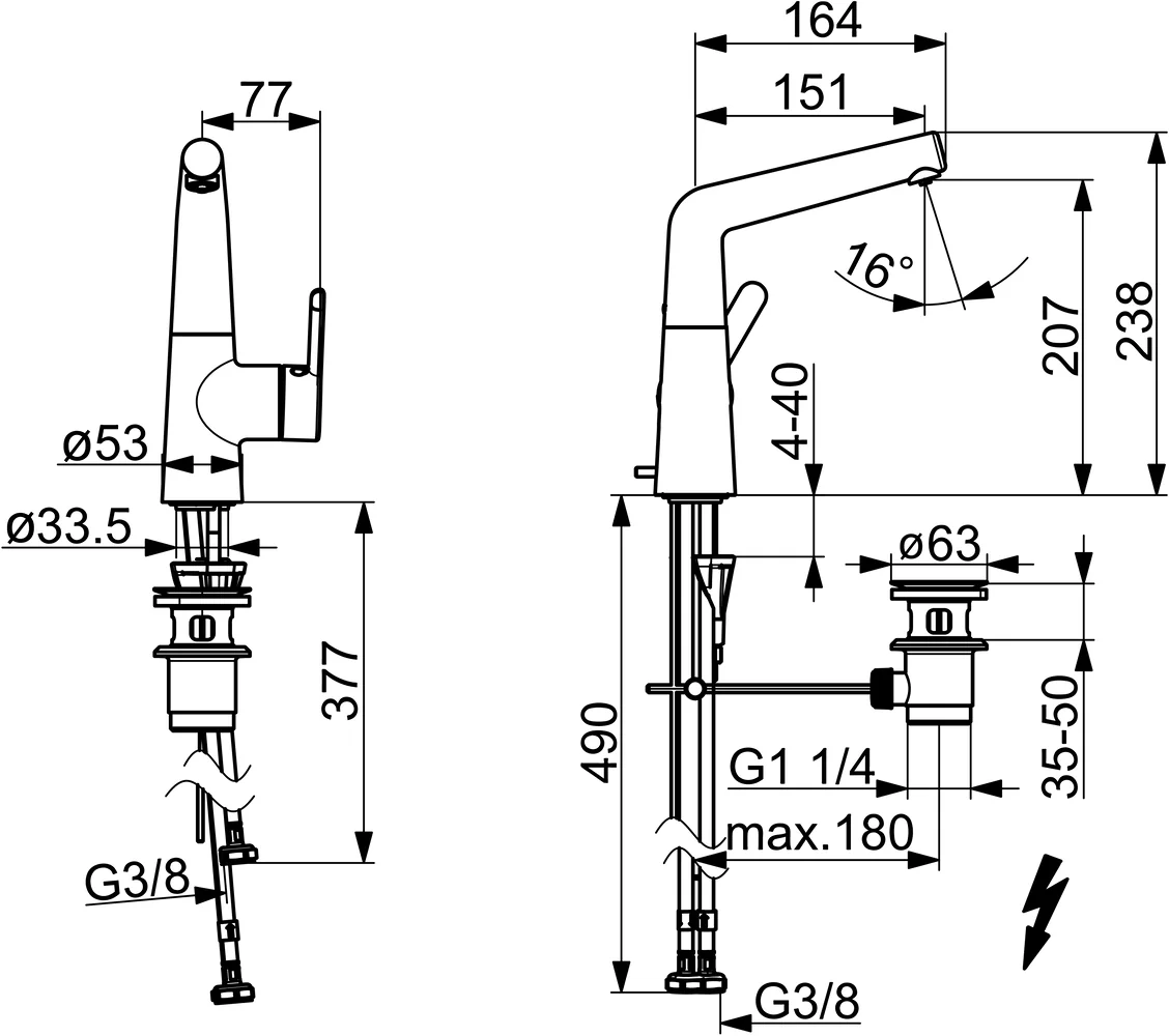 HansaDESIGNO Style Waschtischarmatur Hansadesigno 2017, Niederdruck, Chrom