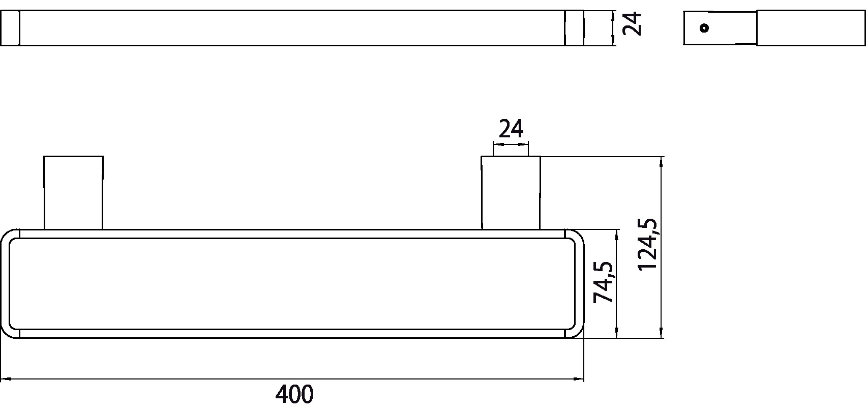 loft Handtuchhalter senkrecht geschlossen, 400 mm, chrom