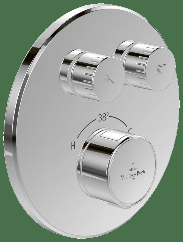 Villeroy & Boch Unterputz-Thermostat Universal Taps & Fittings, rund, Chrom, 157x66x157 mm, Zweiwege-Mengenregulierung Villeroy & Boch Unterputz-Thermostat Universal Taps & Fittings, rund, Chrom, 157x66x157 mm, Zweiwege-Mengenregulierung