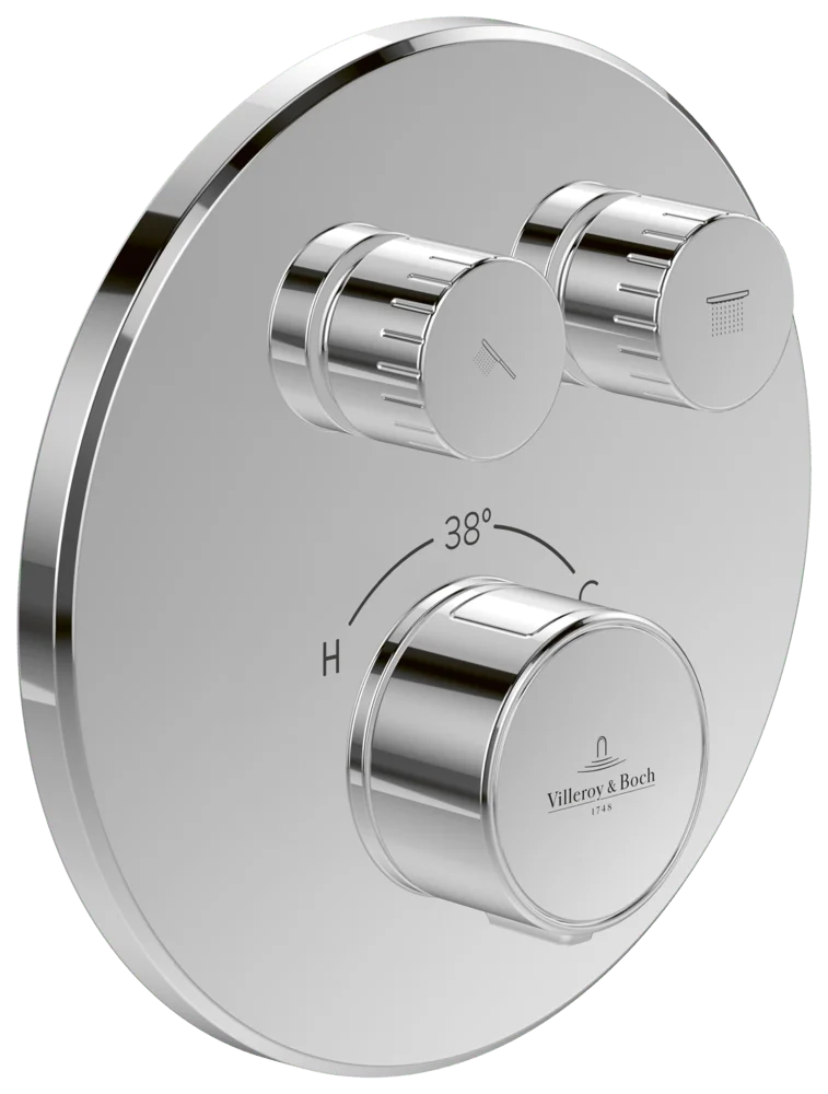 Villeroy & Boch Unterputz-Thermostat Universal Taps & Fittings, rund, Chrom, 157x66x157 mm, Zweiwege-Mengenregulierung Villeroy & Boch Unterputz-Thermostat Universal Taps & Fittings, rund, Chrom, 157x66x157 mm, Zweiwege-Mengenregulierung