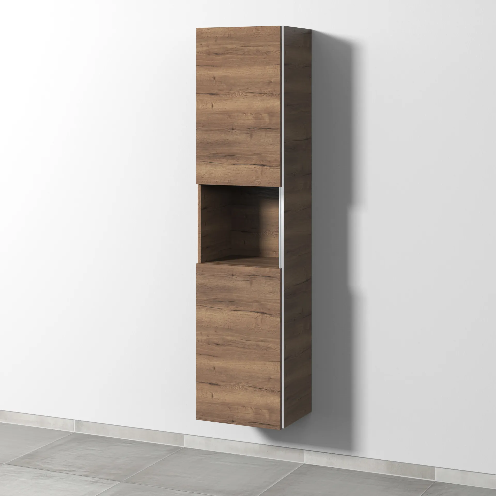 Sanipa Hochschrank „3way“ 400 × 1700 × 345 mm Anschlag links, in Eiche Tabak, Anschlag links