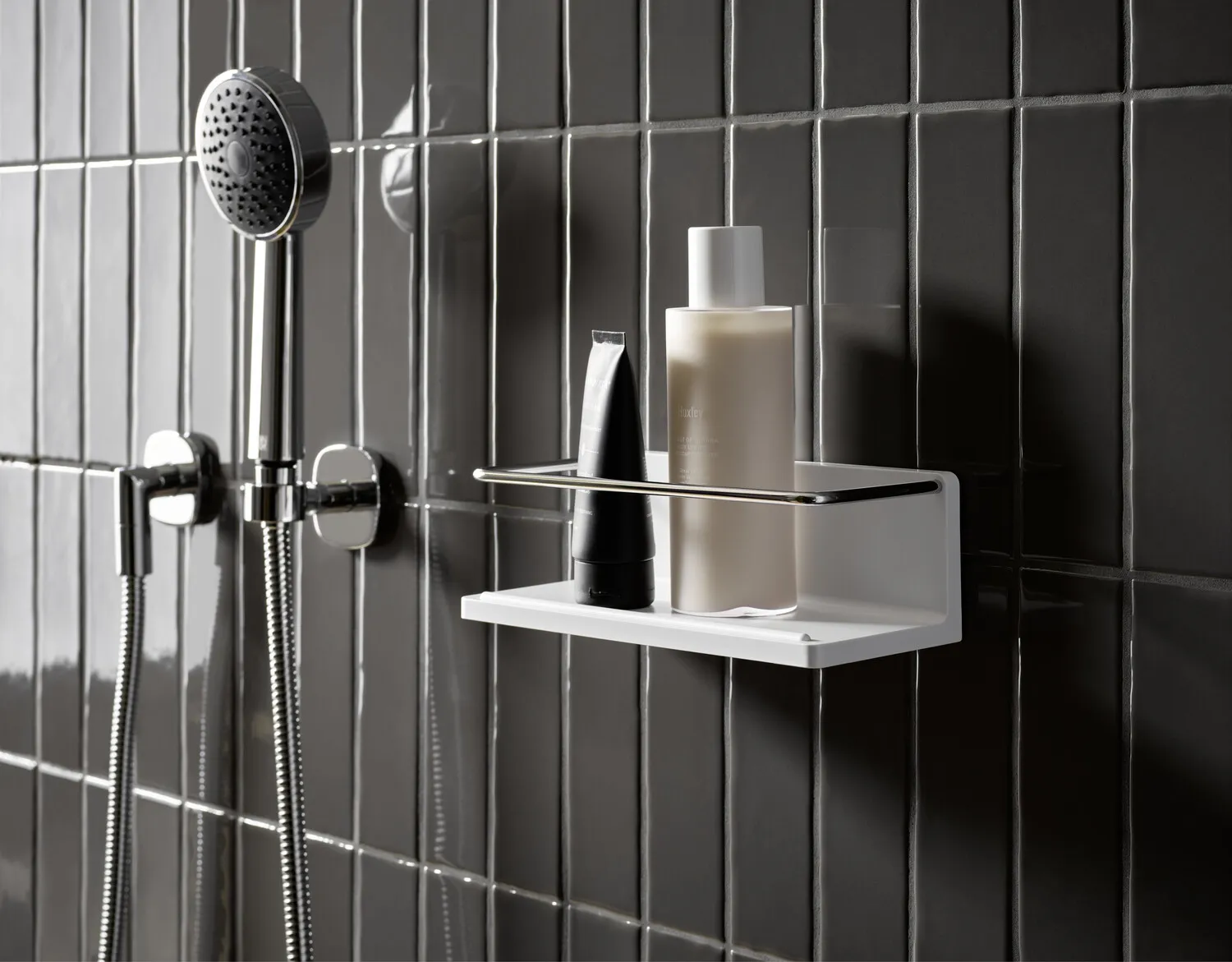 round Wandkorb mit Bügel weiß/chrom round Wandkorb mit Bügel weiß/chrom