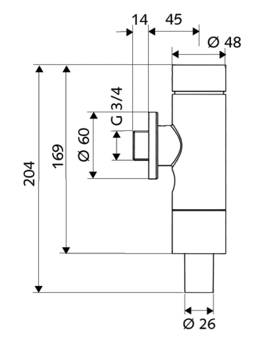 Aufputz-WC-Druckspüler OMAT Silent Eco, DN 20, Aufputz-WC-Druckspüler, 4,5 - 9,0 l, DN 20 G 3/4 AG, Anschluss Spülrohr: Ø 26 mm, chrom