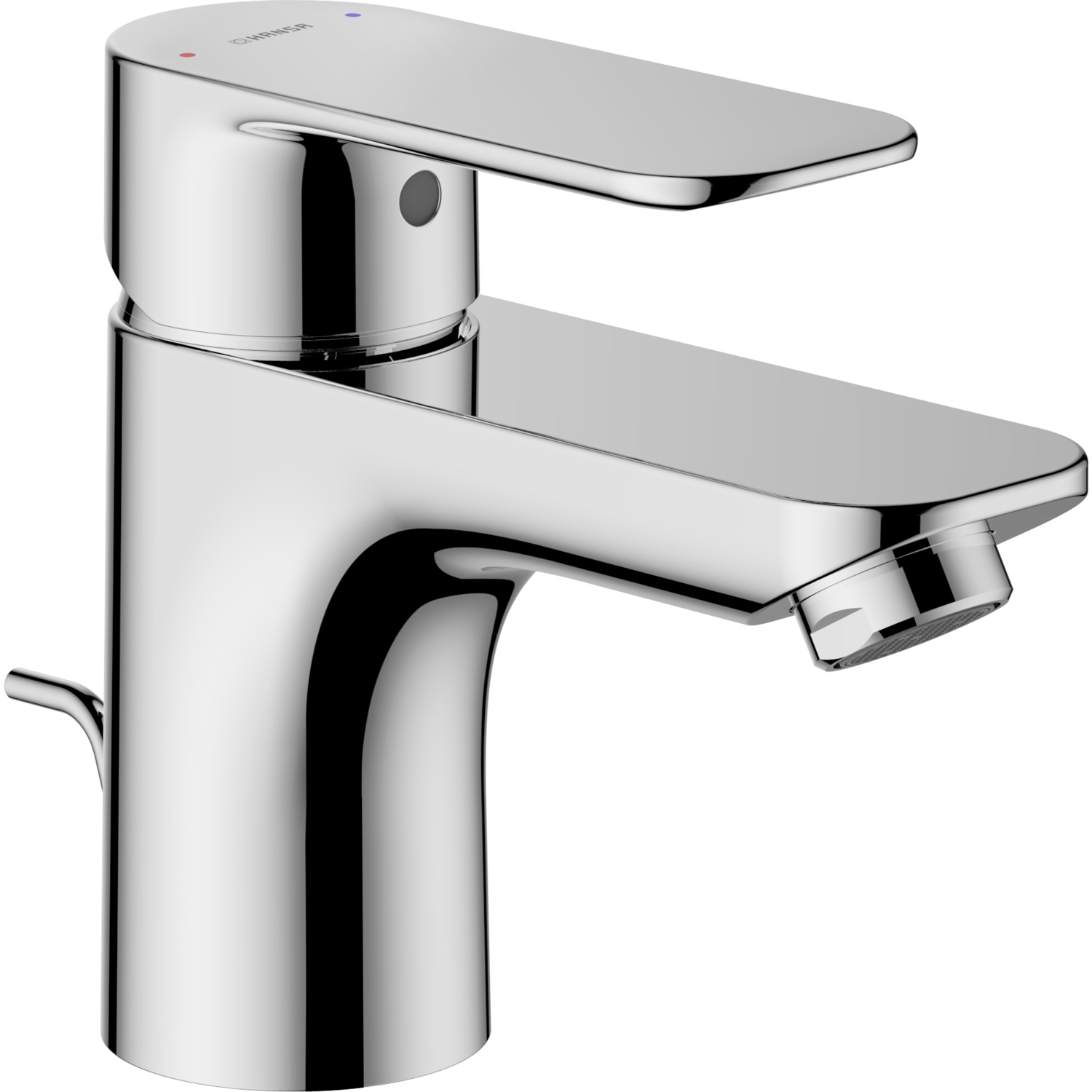 Einhand-Waschtischarmatur mit Zugstange „Basic“ Ausladung 101 mm in Chrom Einhand-Waschtischarmatur mit Zugstange „Basic“ Ausladung 101 mm in Chrom