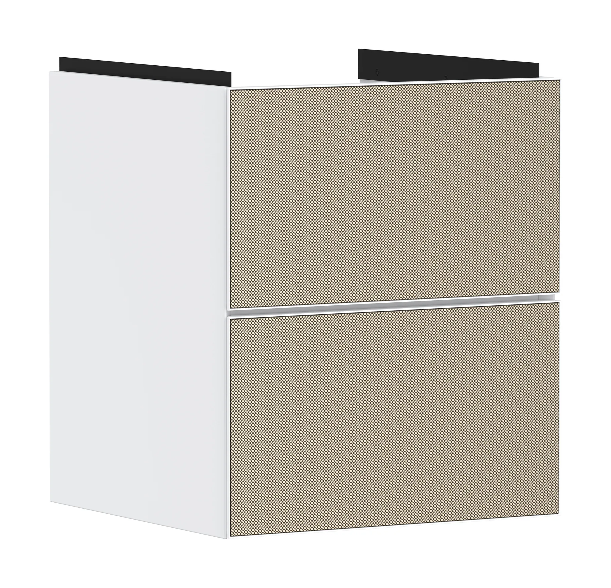 Xevolos E Waschtischunterschrank Mattweiß 480/475 mit 2 Schubkästen für Handwaschbecken Weiß Metallic