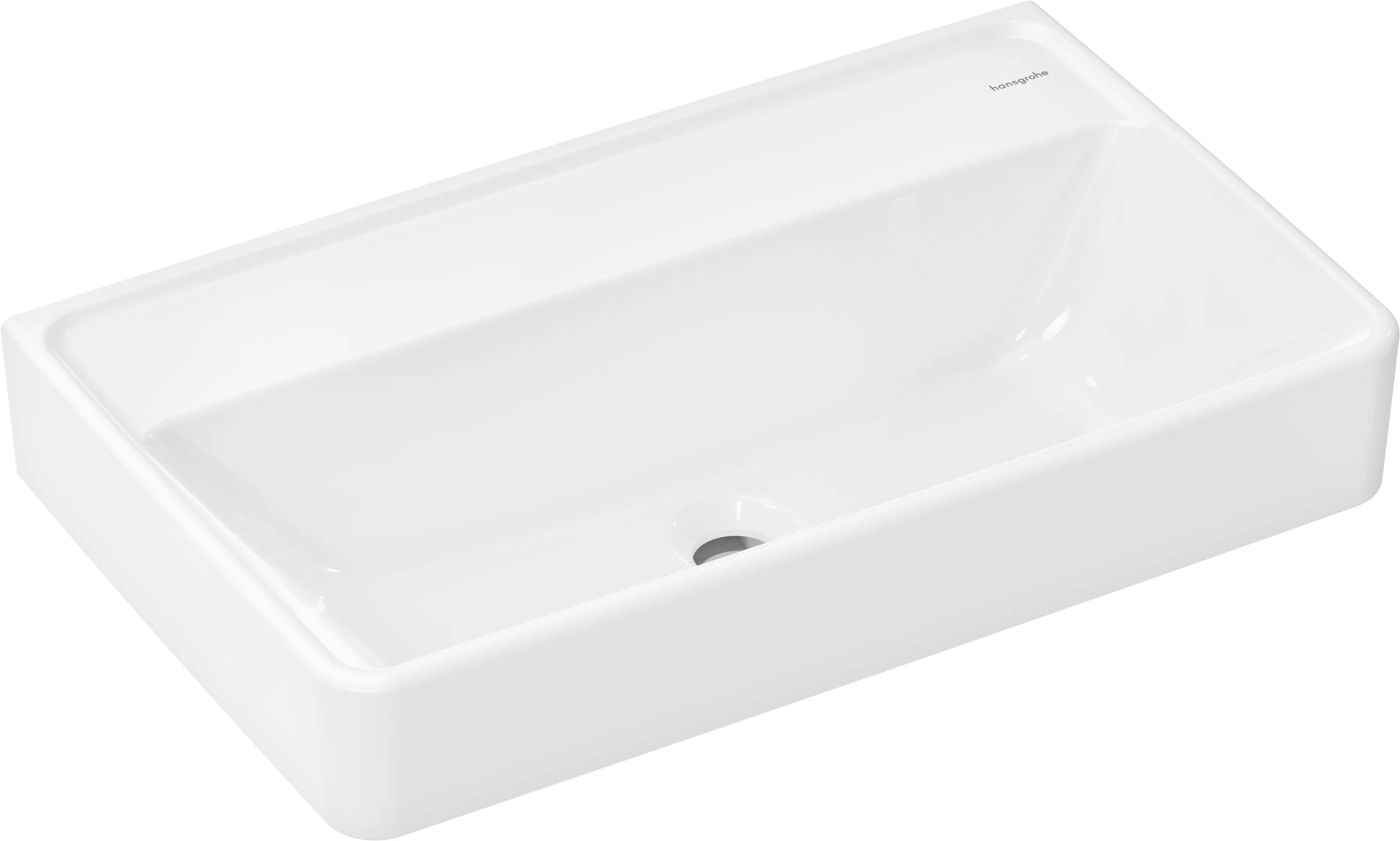Hansgrohe Xanuia Q Waschtisch Compact, weiß, 650x390x105 mm, wandhängend, ohne Hahnloch und Überlauf